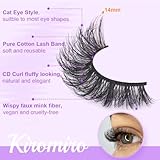 20 Pairs Fluffy Lashes Wispy False Eyelashes Natural Look 3D Volume Faux Mink Eyelashes Cat Eye D Curl Daily Strip Lashes Pack by Kiromiro