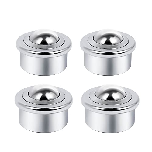 Roller Ball Transfer Bearings Caster - Unit for Transmission Equipment Conveyor Rollers 7/8 Inch Diameter Universal Rotation Roller, Bearing Steel & Carbon Steel,1240 Lbs Total Load Capacity Set of 4