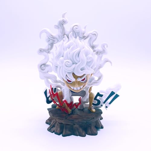 Generic One Piece Luffy Gear 5 - Sun God Nika Figurine (Wano Arc) [MyCyberStash], Brown, Red, White, Blue