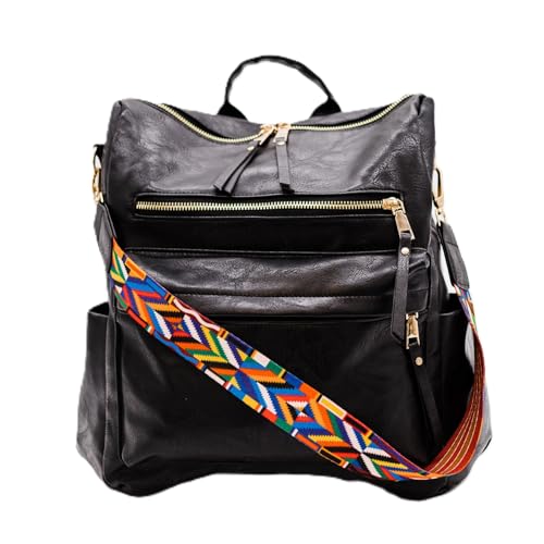 Modern+Chic Backpack Purse for Women - Brielle Convertible Bag, Use as Diaper Bag, Shoulder Bag, or Womens Backpack, Made of Vegan Leather with Removable Strap and Exterior/Interior Pockets (Black)