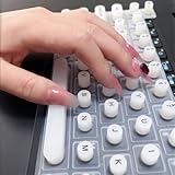 Silicone Laptop Keyboard Film Long Nails Convenient Typing Artifact Protects Manicure Available Press On Nails Key Caps(Black Russian,13PRO_Heart)