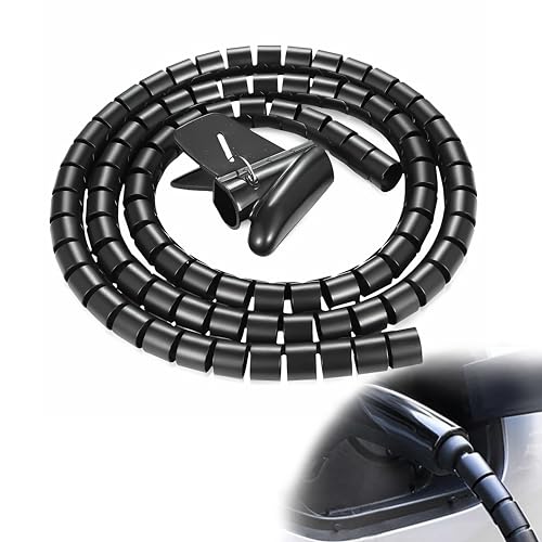 Generic EV Charger Cable Protector, 23FT Electric Car Charger Cable Sleeve,Wear/UV-Proof,EV Charger Cord Protector Flexible/Pet Resistant/Prevents Tread & Door Squeeze, NR-01