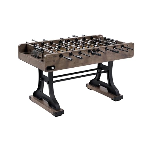 Barrington Billiards 58” Coventry Foosball Table, Durable Metal Legs and Stylish Design with Tabletop Sports Soccer Balls, Perfect for Family Game Rooms