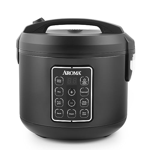 AROMA® 12-Cup (Cooked) Digital Rice & Grain Multicooker (ARC-966BD), Black