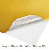 BBTO Heat Reflective Sheet Adhesive Backed Aluminized Fiberglass Heat Shield Tape Protection Barrier Heat Shield Resistant Material for Hose and Auto Use Heat Insulation Sheet(Gold, 48 x 71 Inch)