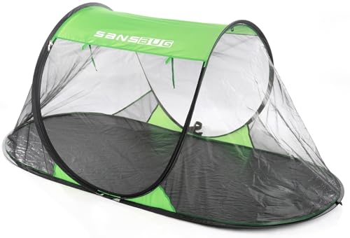 SANSBUG Instant Pop up Screen Tent for Camping, Noseeum Netting has Finer Mesh Than a Mosquito Net (Tarp Floor)