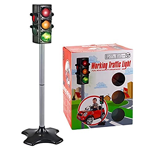 ARTFILIF Children Traffic Light Kids Traffic Lamp Toy Stoplight Traffic & Crosswalk Signal with Light & Sound - 4 Sided, Over 2 Feet Tall (A)