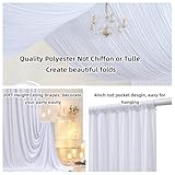 50ftx20ft White Backdrop Ceiling Drapes,10Panels 20ft Height Wrinkle Free Tent Draping Curtains, Fabric Drapery Ceiling Drapes for Wedding Ceremony Birthday Theme Parties with Rod Pocket