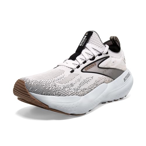 Brooks Women’s Glycerin Stealthfit 21 Neutral Running Shoe - White/Grey/Black - 9 Medium