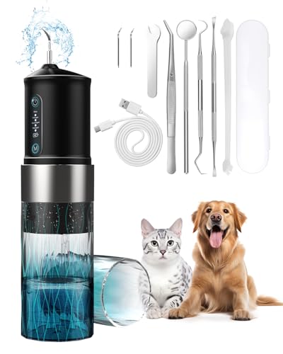 YABIFE Non-Vibrating Ultrasonic Tooth Cleaner for Dogs with Water Cooling System. Dog Plaque and Starter Remover, with Dental Care Kit and Teeth Brush, 3 Cleaning Modes with Lighting