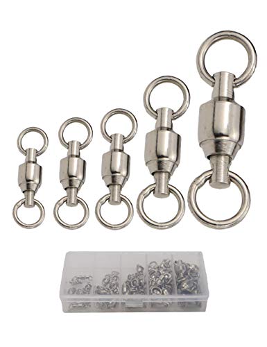 Facikono Saltwater Ball Bearing Swivel Set, Fishing Snap Swivels Heavy Duty Big Game Fishing Tackle Spinner Connector