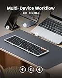 ProtoArc Foldable Bluetooth Keyboard, XK01 Folding Wireless Portable Keyboard with Numeric Keypad, Full-Size Travel Keyboard for iPad Tablet Smartphone Laptop PC Windows iOS Android, Black Silver