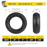 AVOKIN 2 Pack 10x3.0 Off-Road Tire, 255x80(80/65-6) Scooter Tubeless Solid Tire Compatible with 10 Inch Electric Scooter Tire Front or Rear