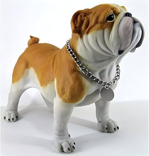 CNFCollection Adorable Standing English Bulldog Puppy Garden Statue, Cute Decorative Resin Figurine for Backyard, Porch, Lawn, Patio for Dog Lovers