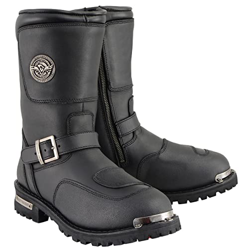 Milwaukee Leather Men’s Premium Leather Classic Engineer Motorcycle Riding Boots Collection - 14