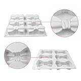 HOMUT Bow Silicone Fondant Mold, 6 Cavities Bowknot Shape Silicone Mold Food Grade Bow Tie Shape Silicone Fondant Mold for Fondant Cake Chocolate Mousse Cake Cheese Cake Decorations Handmade Soap