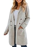 CiCiBird Women Fall Long Cardigan Sweater Trendy Knit Jacket Coat Dressy Blazer Coatigan Apricot L