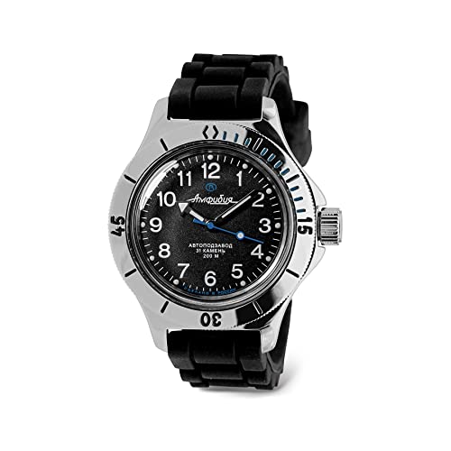 Vostok | Amphibia 120811 Automatic Self-Winding Diver Wrist Watch | Black Resin Band