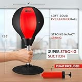 Tech Tools Stress Buster Desktop Punching Bag - Suctions to Your Desk, Heavy Duty Stress Relief Ball, Funny Desk Accessories, Office White Elephant Gift for Boss or Coworker Men and Women