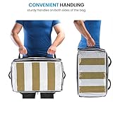 ZOBER Expandable Clothes Storage Bags [70L Capacity] (1 Pack) - 2 Adjustable Sizes for Compact Under Bed Storage, Reinforced Carry Handles- for Comforter Blanket Bedding