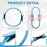 Syhood Pilates Ring 11.81 Inch Pilates Circle Yoga Ring Magic Lightweight Flexible Workout Equipment for Fitness Physical Therapy Resistance Exercise Arms Legs(Blue,6 Pcs)