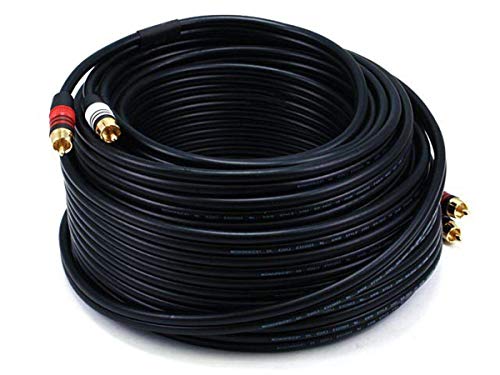 Monoprice Premium RCA Cable - 75 Feet - Black | 2 RCA Plug to 2 RCA Plug, Male to Male, 22AWG