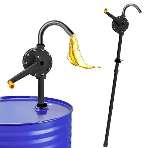 TALFIT 15-55 Gallon Drum Pump, 10 GPM Flow, Manual Rotary Barrel Pumps, Corrosion-Resistant Chemical Pump for Rapid Transfer of Water, Cleaners, Fuel, Corrosive Chemicals, and More