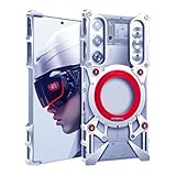 YANMONGI for ZTE Nubia Red Magic 10 Pro / 10 Pro Plus Case, Premium Aluminum Cool Metal Frameless Design Bumper case ，360° Rotating Stand Ultra Hollow Mechanical Gears Design (Silver)