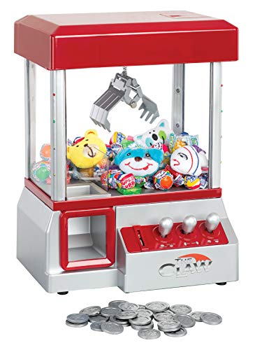 The Claw Toy Grabber Machine with Flashing lights & Sounds and Animal Plush - Features Electronic Claw Toy Grabber Machine, Animation, 4 Animal Plush & Authentic Arcade Sounds Exciting Play (Red)