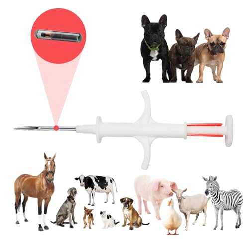 Manruta Microchip ID Implant Kit 60 Pack 2.12X12mm,Use for Dogs Cats Horses Pigs Cattle Sheep and Other Animal's Management and Registration Online