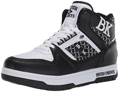 British Knights Men's Kings SL Classic Hi Top Fashion Sneaker, Black/White, 9 M US