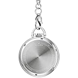 Bulova Classic Pocket Watch 3-Hand Date Quartz Stainless Steel, Black Dial with Detachable Chain Style: 96B308