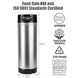 Ferroday 2 Pack New 5 Gallon Ball Lock Keg, Stainless Steel Corny Keg with Ball Lock Post, Cornelius Keg Beer Square Keg with Dual Rubber Handle, Gasket Set for Commercial Home Brewing