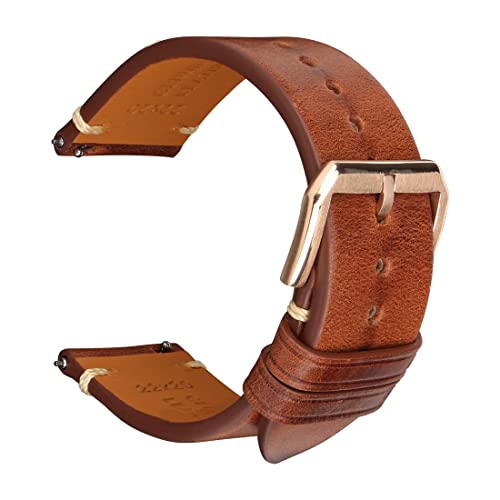 REZERO Quick Release Watch Band, Top Grain Leather Watch Straps, Italian Calfskin Watchbands Replacement 18mm 19mm 20mm 21mm 22mm 23mm 24mm for Men, Women