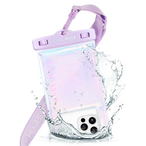 Case-Mate Soap Bubble IP68 Waterproof Phone Pouch - Floating Waterproof Phone Case w/Crossbody Lanyard - Cruise Ship Travel Essentials - Compatible w/All Devices - Touchscreen Friendly - Iridescent