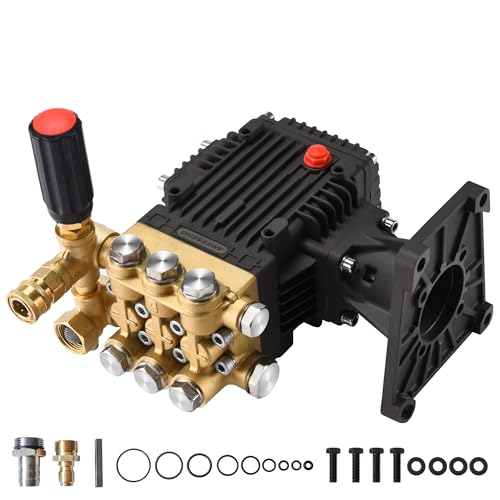 ANJIESENG Pressure Washer Pump 25.4 4400PSI 4.8GPM Water Pressure Pump for Gas Pressure Washer – 15L/min 0-300bar 1 Inch Shaft Horizontal Triplex Plunger High Pressure Pump