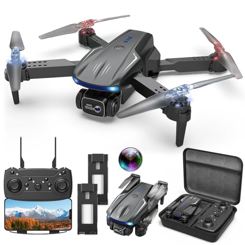 Naseto Drone with Camera 1080P for Kids Adults, Foldable HD FPV Mini Drone with 2 Batteries, One Key Take Off/Land, Altitude Hold, Headless Mode, 360°Flip, Gestures Selfie, 3 Speed Mode, Waypoint Fly