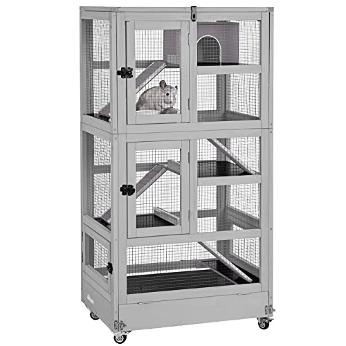 Aivituvin Ferret Cage Large Chinchilla Cage Rat Habitat 5 Levels for Chinchilla,Lizard,Squirrel, Chameleon,Gerbil and Other Small Animal,Prevent Escape