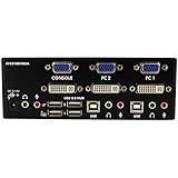 StarTech.com 2 Port KVM Switch - DVI and VGA w/ Audio and USB 2.0 Hub – Dual Monitor / Display / Screen KVM Switch - DVI VGA , TAA (SV231DDVDUA)