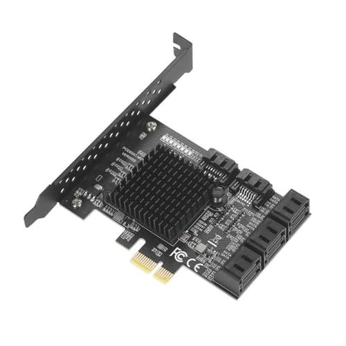 PCIE SATA Cards, Ports SATA III 6Gbps Controller Cards with Low Bracket, PCIE (1X 2X 4X 8X 16X) SATA3.0 Interface Expansion Cards for for Linux