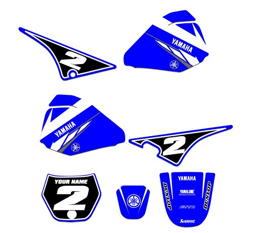 Enjoy Mfg Graphics Kit & Custom Number Plates - Compatible Fit for Yamaha PW 80 PW80 Blue