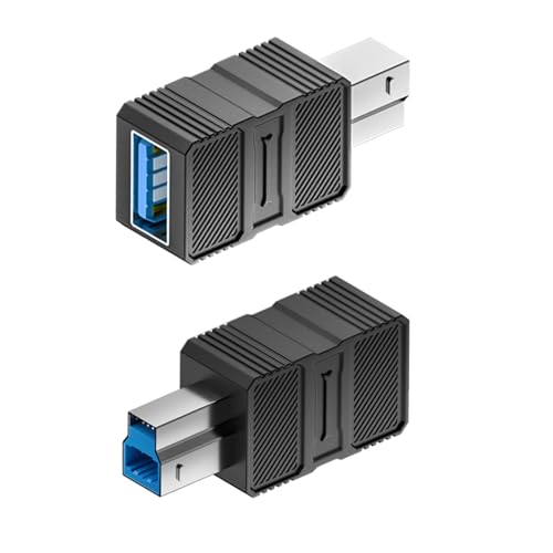 QIANRENON 5Gbps USB3.0 B to USB 3.0 Data Connector USB3.0 Type B Male to Type A Female Printer Adapter USB-B 3.0 to USB-A 3.0 Converter, for Hard Drive Scanner (Unsuitable USB-B 2.0), 2Pcs