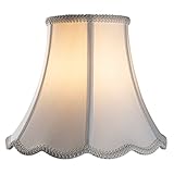 White Bell Scalloped Lamp Shade 5'' Top x 10'' Bottom x 8.3'' Slant Height x 8'' Vertical Height Imperial Lampshade Replacement, Brass Spider