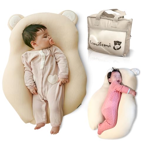 Gomigomi Multifunctional Baby Pillow: Anti-Roll, Nursing, and Tummy Time Features, 3D Air Mesh Fabric for Breathability. Adjustable Thickness, Easy Care