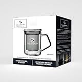 Pure And Easy Tea, Glass Tea Infuser Mug with Lid, Modern Borosilicate Glass Tea Filter Steeping Cup, Plastic-Free for the Purest Brew, Best Tea Gift for Loose Leaf Tea Lovers, 400 mL/13.5 oz