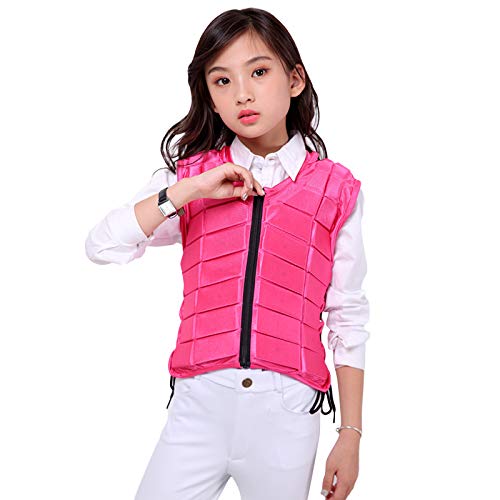 UNISTRENGH Unisex Kids Equestrian Protective Vest EVA Padded Safety Horse Riding Protective Gear Body Protector Guard Shock Absorption Waistcoat (Pink, CS)