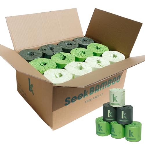 Seek Bamboo | 24 Rolls of Premium Bamboo Toilet Paper 3-Play Softness & Strength - 300 Sheets Per Roll - FSC Certified, Plastic-Free, Chemical-Free, Septic Safe | Toilet Paper for Home, RV & Boat