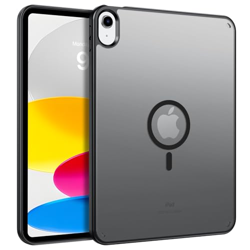 BENTOBEN Magnetic for iPad A16 Case (11th Generation 11 Inch 2025), iPad 10th Generation Case 10.9 inch 2022, Translucent Matte Slim Soft TPU Protective Tablet Cover for iPad 11th/10th Gen, Black