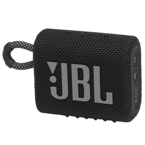 JBL Go 3 - Portable Mini Bluetooth Speaker, big audio and punchy bass, IP67 waterproof and dustproof, 5 hours of playtime, speaker for home, outdoor and travel (Black)