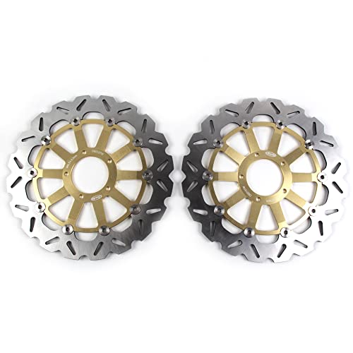 Floating Front Brake Discs Rotors Compatible with Ducati Monster HYPERMOTARD 797 796 821 937 1100, SCRAMBLER 1100 PRO, DIAVEL MULTISTRADA 1200, DIAVEL 1262, XDIAVEL 1262 ABS, Gold
